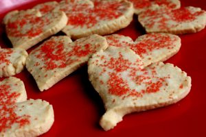 Valentine heart shaped cookies