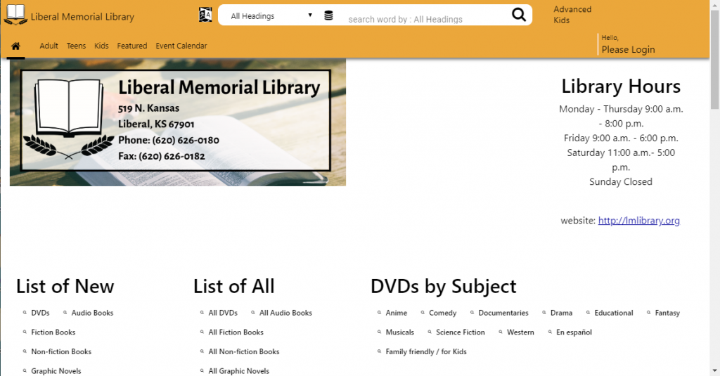 Library Catalog Home
