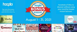 hoopla Bonus Borrows August 1-31, 2021