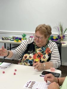 Our February 28th Mardi Gras themed Bunco party was a festive occasion filled with laughter and fun!