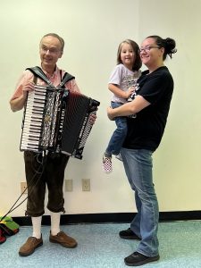 On June 12th, we had a great time with Wisconsin Schneider (Polka Mike!) telling jokes, playing pranks, and doing the chicken dance! We love you, Mike!