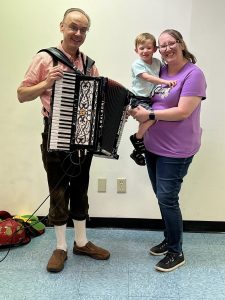 On June 12th, we had a great time with Wisconsin Schneider (Polka Mike!) telling jokes, playing pranks, and doing the chicken dance! We love you, Mike!